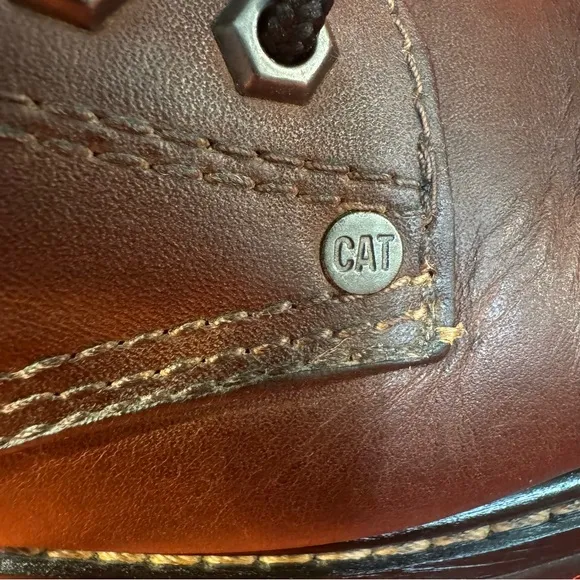 CATERPILLAR Second Shift Brien Leather Work Boots, Men’s Size 10.5, EUC