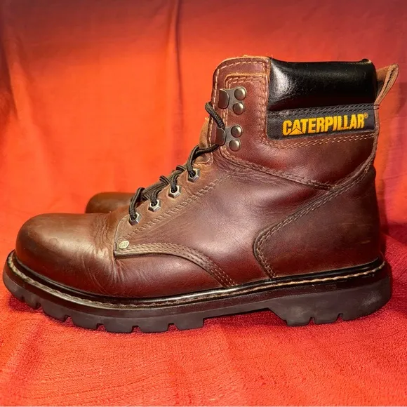 CATERPILLAR Second Shift Brien Leather Work Boots, Men’s Size 10.5, EUC