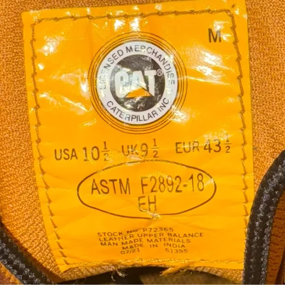 CATERPILLAR Second Shift Brien Leather Work Boots, Men’s Size 10.5, EUC
