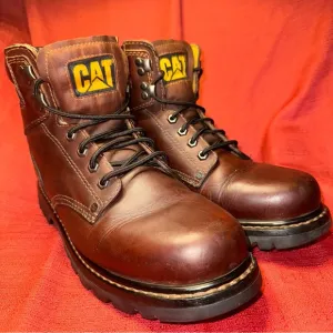 CATERPILLAR Second Shift Brien Leather Work Boots, Men’s Size 10.5, EUC