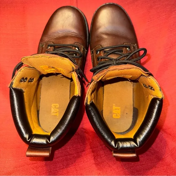 CATERPILLAR Second Shift Brien Leather Work Boots, Men’s Size 10.5, EUC