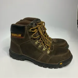 Caterpillar steel toe work boots leather lace up boots size 10 wide width