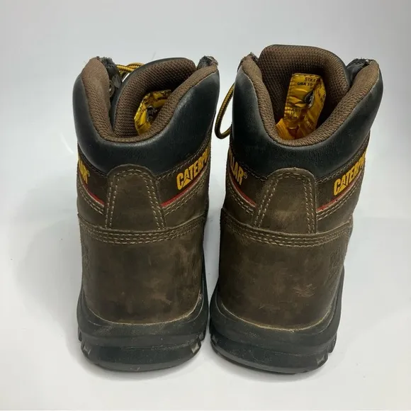 Caterpillar steel toe work boots leather lace up boots size 10 wide width