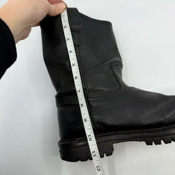 CEBU TRACTOR LIGHT WORK BOOTS Soft Toe Men 8.5 Leather Black Pull On Comfort