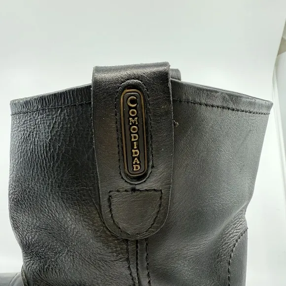 CEBU TRACTOR LIGHT WORK BOOTS Soft Toe Men 8.5 Leather Black Pull On Comfort