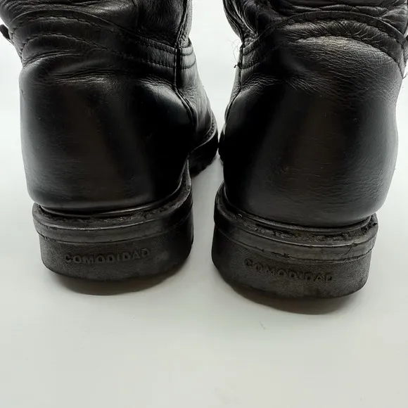 CEBU TRACTOR LIGHT WORK BOOTS Soft Toe Men 8.5 Leather Black Pull On Comfort