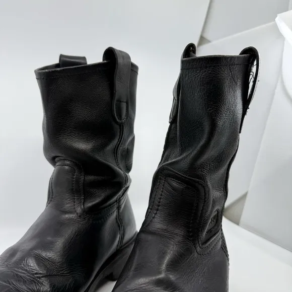 CEBU TRACTOR LIGHT WORK BOOTS Soft Toe Men 8.5 Leather Black Pull On Comfort