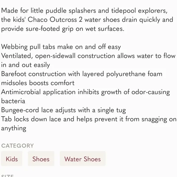 Chaco Outcross 2 Sandals Washable Barefoot Water Shoes Hiking Camping Youth 1