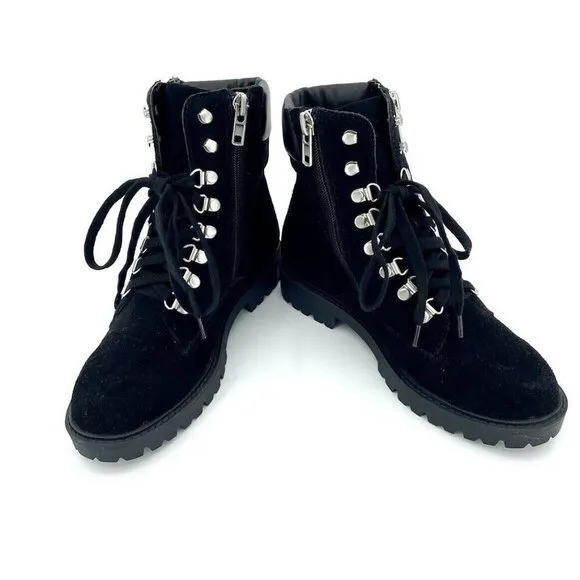 Charles By Charles David Rocky Suede Leather Ankle Combat Boots Sz 7 New