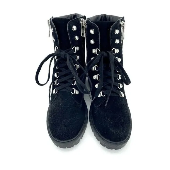 Charles By Charles David Rocky Suede Leather Ankle Combat Boots Sz 7 New