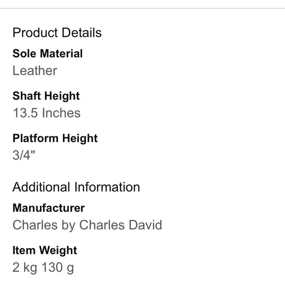 Charles David Elixir Cream and Silver Leather boots 5.5M