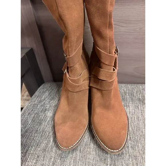Chelsea &amp; Violet Women's Vicky Brown Suede Pointed Toe Boots Heels 9M ⭐BOGO⭐
