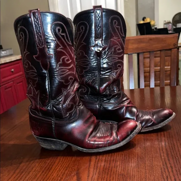 Cherry Red Lucchese Cowboy Boots- Size 10EE