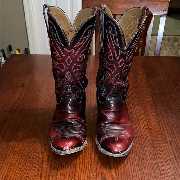 Cherry Red Lucchese Cowboy Boots- Size 10EE