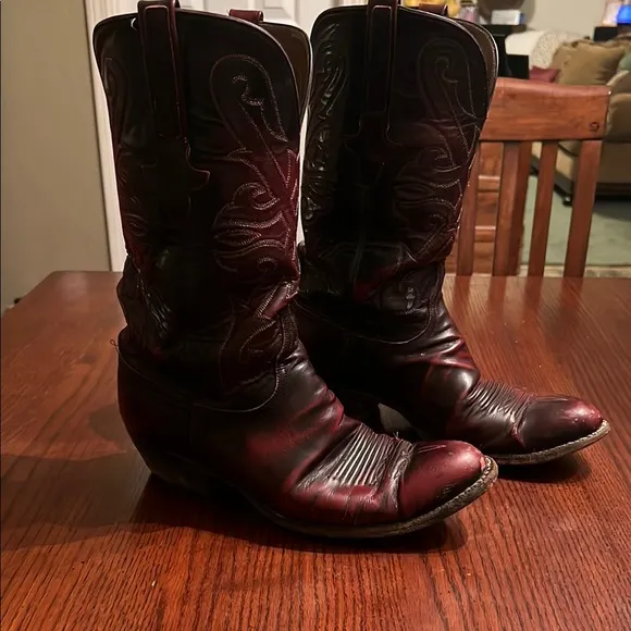 Cherry Red Lucchese Cowboy Boots- Size 10EE