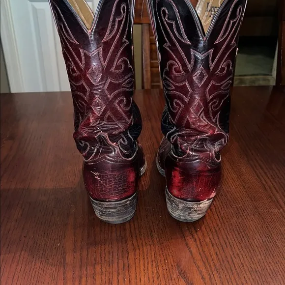 Cherry Red Lucchese Cowboy Boots- Size 10EE