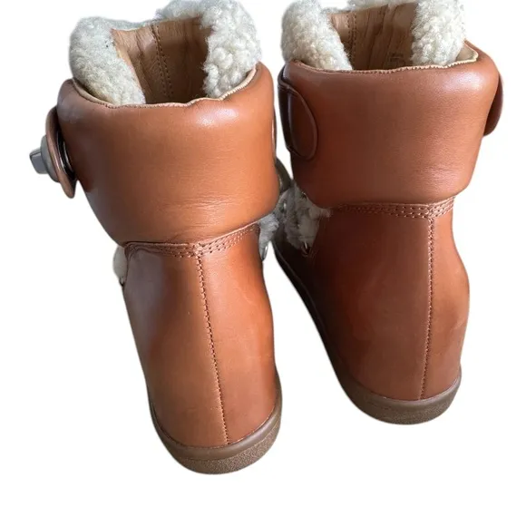 Chic Coach Monroe Shearling Lace-Up Boots
