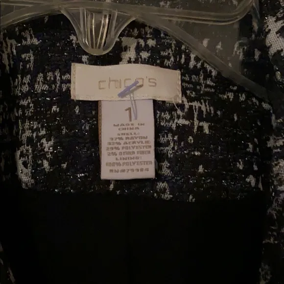 Chico’s TWEED BOUCLE Plaid fringe blazer jacket TARTAN