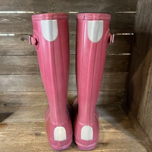 Childrens Kids Hunter Original‎ Maroon Waterproof Rain Boots Size 5 Y GUC