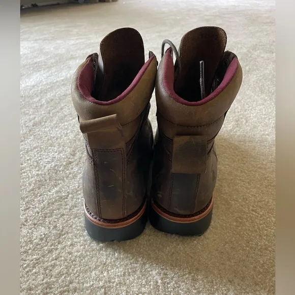CHIPPEWA men’s leather‎ lace-up work boots. Brown. Size 8.5EE (wide)