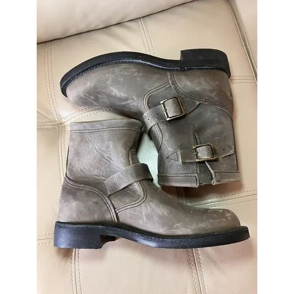 Chippewa Raynard 7&quot; Tan Engineer $230 Work Boot 1901W17 Motorcycle Women's 7.5 M