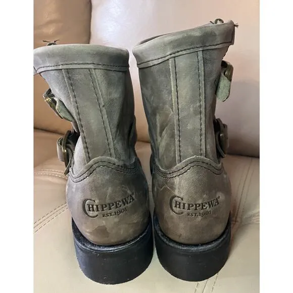 Chippewa Raynard 7&quot; Tan Engineer $230 Work Boot 1901W17 Motorcycle Women's 7.5 M