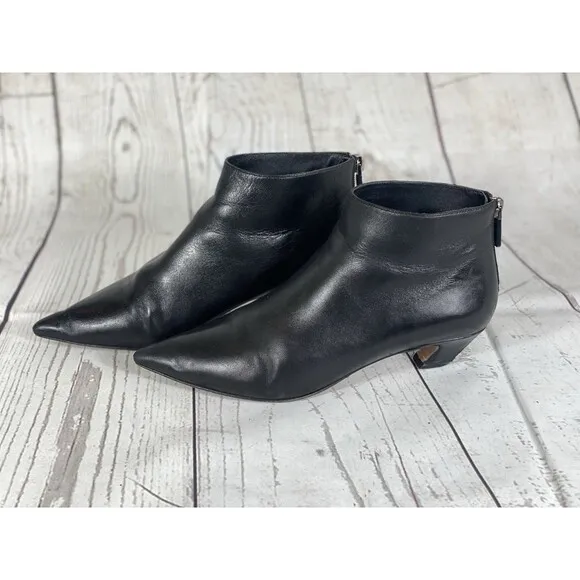 Christian Dior RARE Black Leather Pointed Toe Ankle Boots Women’s Size 37