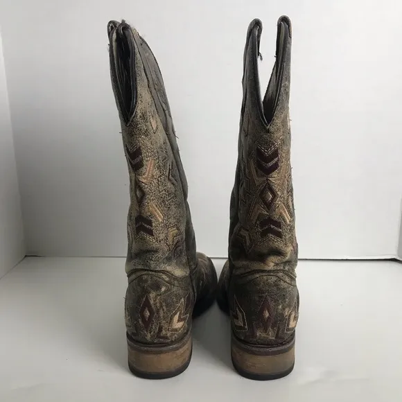 Circle G By Coral Arrowhead Brown Aztec Square Toe Western Boots Womens Sz 8