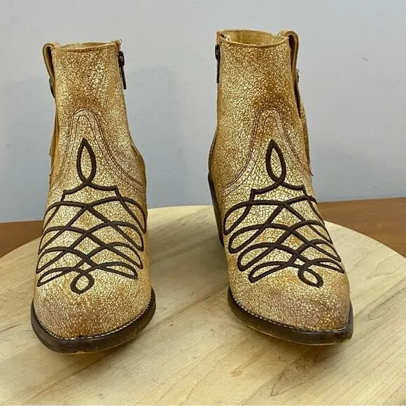 Circle G Orix Embroidery Fringe &amp; Ankle Zipper Women’s Size 7 Western Cowgirl
