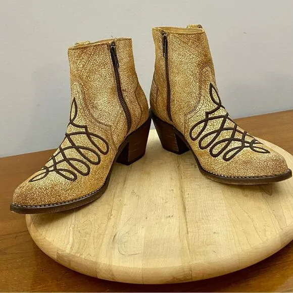 Circle G Orix Embroidery Fringe &amp; Ankle Zipper Women’s Size 7 Western Cowgirl
