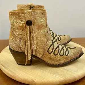 Circle G Orix Embroidery Fringe &amp; Ankle Zipper Women’s Size 7 Western Cowgirl