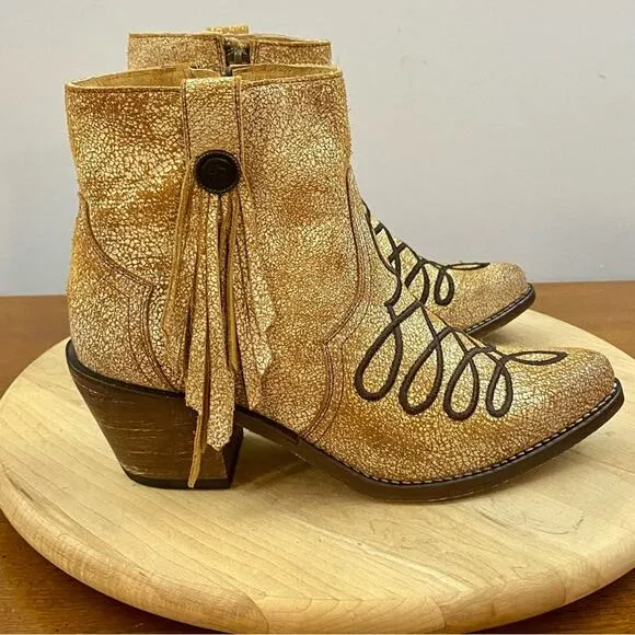 Circle G Orix Embroidery Fringe &amp; Ankle Zipper Women’s Size 7 Western Cowgirl