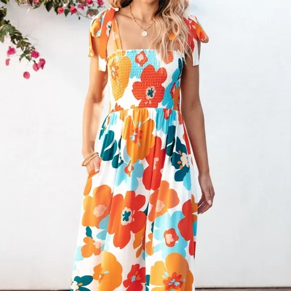 Citrus Bloom Smocked Dress