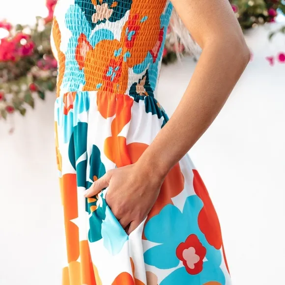 Citrus Bloom Smocked Dress