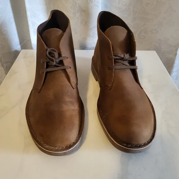 Clarks Bushacre 2 Men's Leather Boots Size 12m, Beeswax Brown