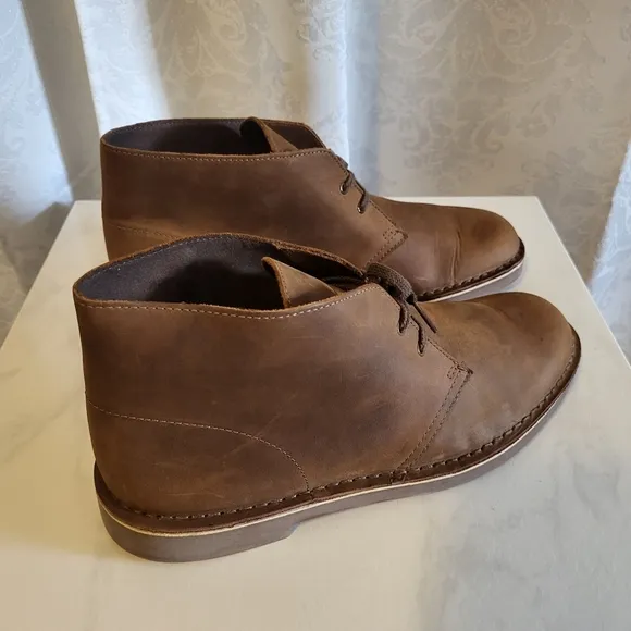 Clarks Bushacre 2 Men's Leather Boots Size 12m, Beeswax Brown