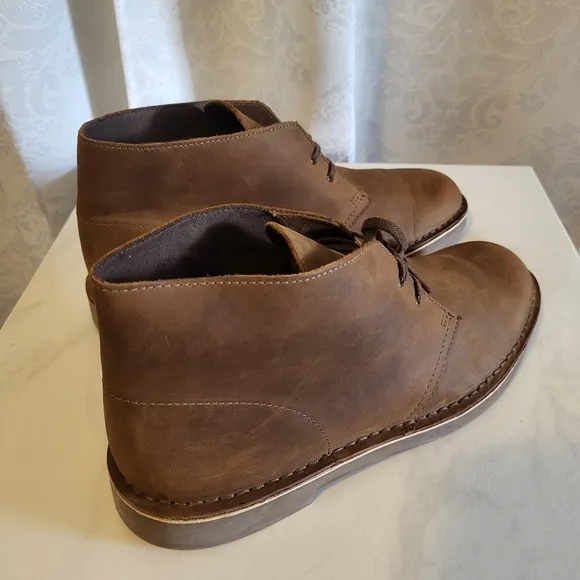 Clarks Bushacre 2 Men's Leather Boots Size 12m, Beeswax Brown