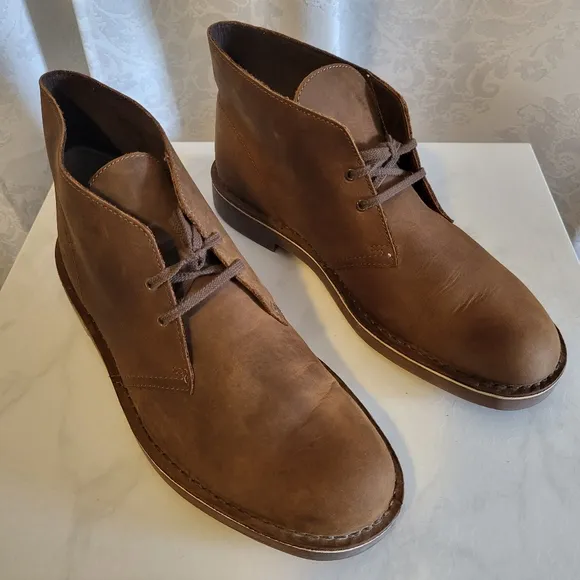 Clarks Bushacre 2 Men's Leather Boots Size 12m, Beeswax Brown