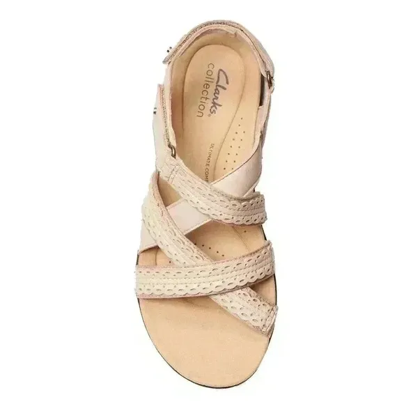 Clarks Collection Leather Sandals Laurieann Rena Tan Sand 11