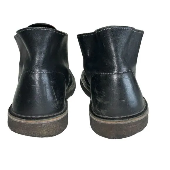 Clarks Men's Chukka Desert Boot Black Leather Size 10 UK 9.5
