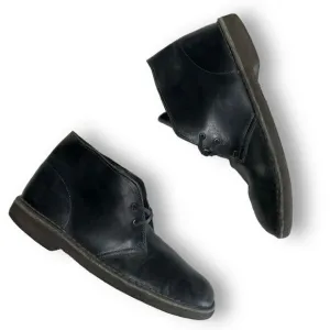 Clarks Men's Chukka Desert Boot Black Leather Size 10 UK 9.5