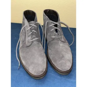 Clarks Mens Gray Suede Leather Lace-Up Ankle Boots Chukka US 12 Soft Sole