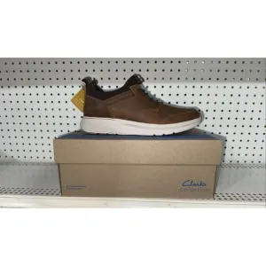 Clarks Motion Trek EZ Mens Leather Casual Slip On Sneakers Shoes Size 10.5 Brown