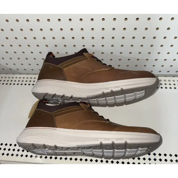 Clarks Motion Trek EZ Mens Leather Casual Slip On Sneakers Shoes Size 10.5 Brown