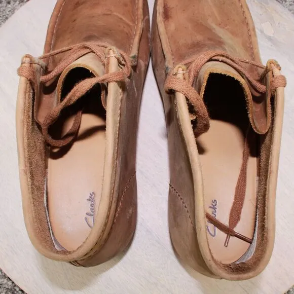 Clarks Originals Wallabee Chukka Boots Mens 11.5 Maple Suede Tan Gum Soles