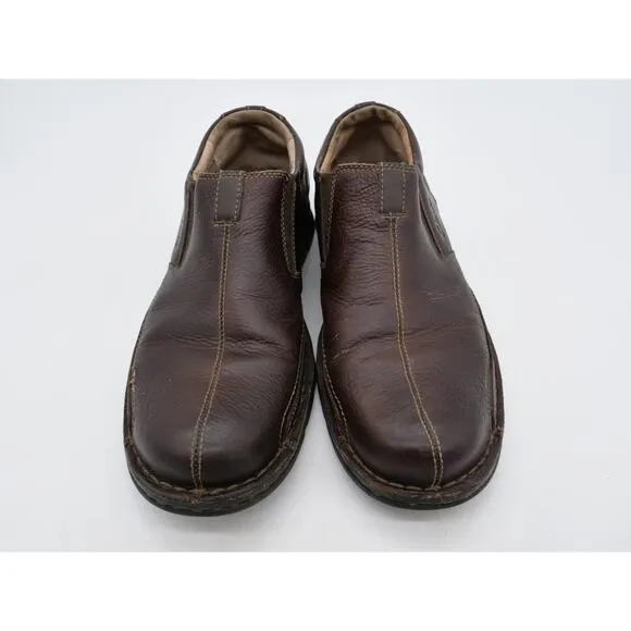 Clarks Shoes Mens 11.5 Brown Leather Slip On Loafer Split Toe Comfort Casual