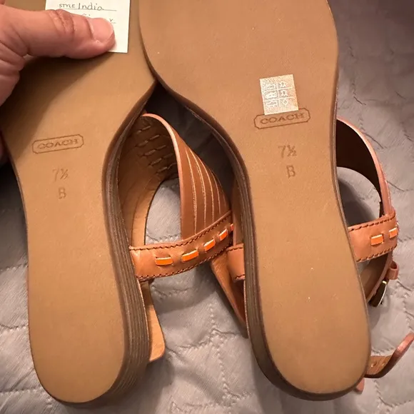Coach Brown and Orange Gladiator Sandals