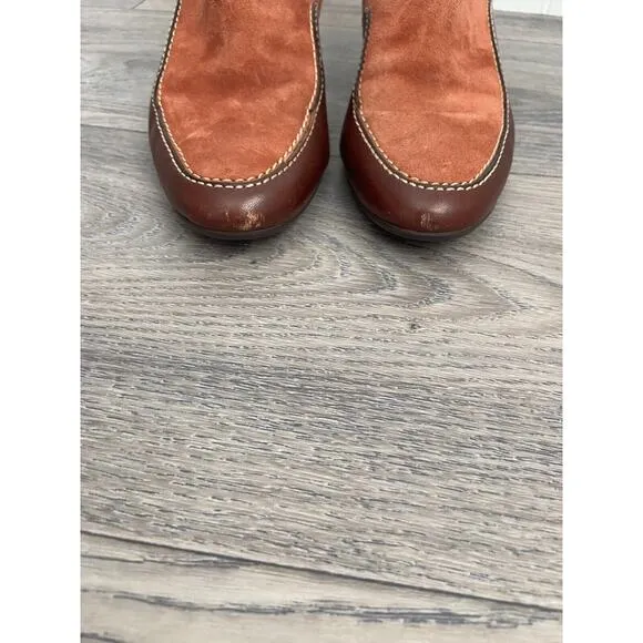 Coach Corrine Bootie Tan Suede &amp; Brown Leather Size 6, Classy, Old Money