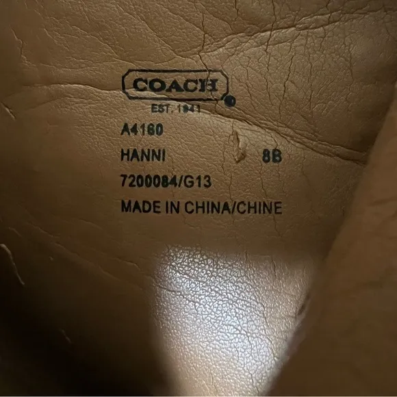 Coach HANNI Gray Signature Embossed Suede Ankle Boot. Size 8