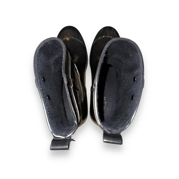 Coach Lester Black‎ Buckle Strap Rubber Short Rain Booties Sz 5 B